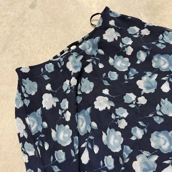 Vintage 90s y2k low rise midi skirt blue floral alt indie cottage core - Picture 3 of 5